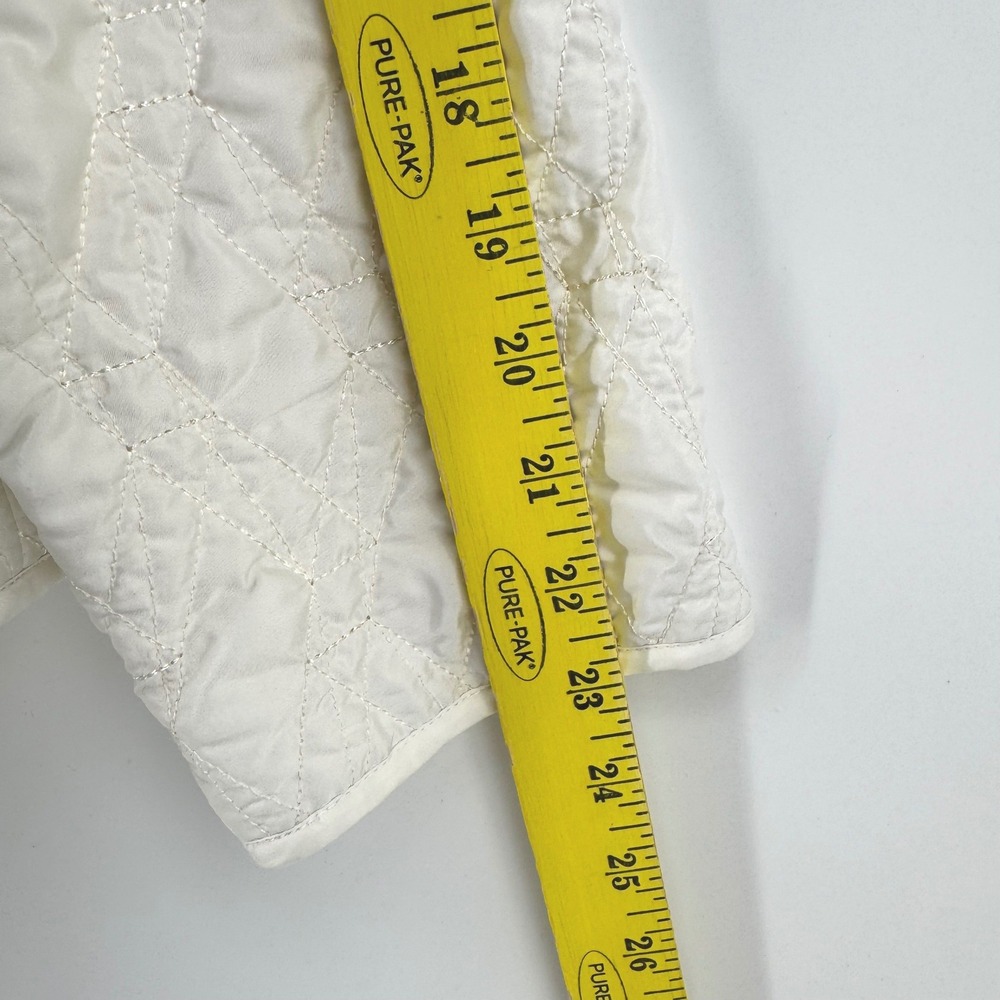 REQUIREMENTS Quilted Jacket Vanilla Cream Ivory Button Front Collar Medium - Picture 8 of 9